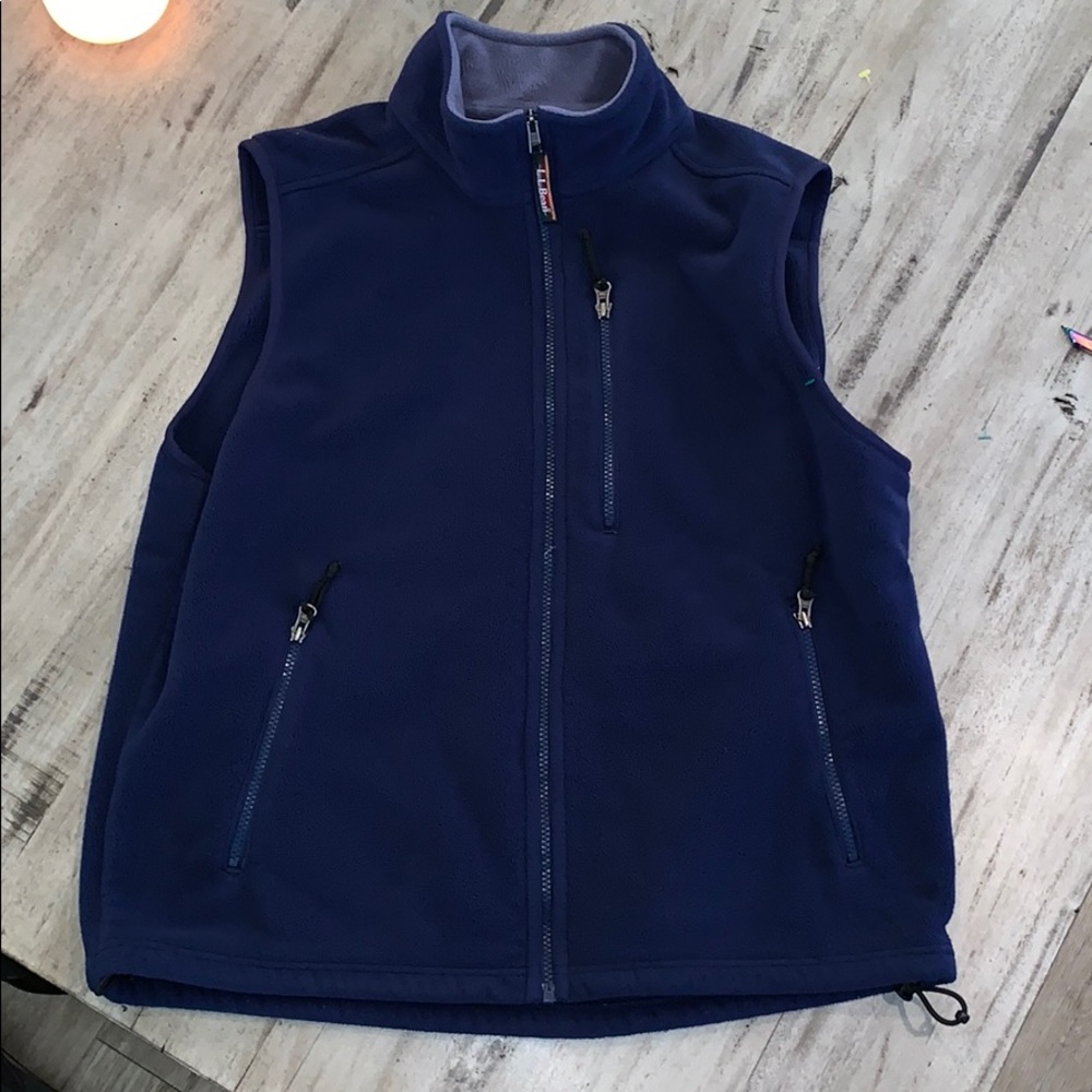 Men’s LL Bean Navy Blue Fleece Vest